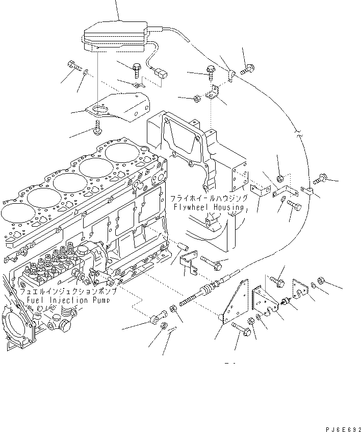 Excavators Komatsu / PC400-7(-50) S/N Y400001-UP(ZEPB000901) / ENGINE STOP MOTOR AND WIRING(#310521-)(|AAA0298 : |AAA0298)