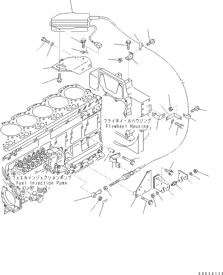 Excavators Komatsu / PC400-7(-50) S/N Y400001-UP(ZEPB000901) / ENGINE STOP MOTOR AND WIRING (FOR 90A)(#315094-)(|AAA0299 : |AAA0299)