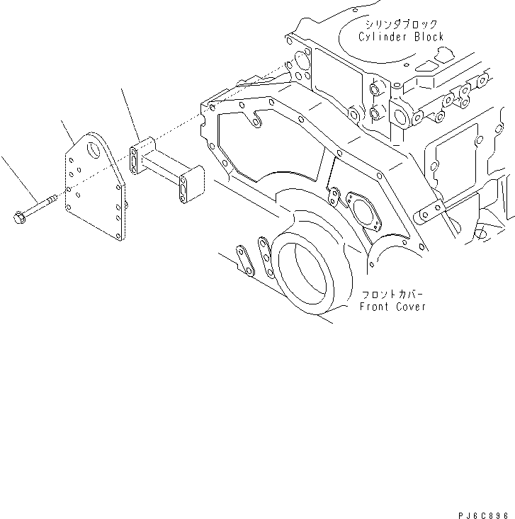 Excavators Komatsu / PC400-7(-50) S/N Y400001-UP(ZEPB000901) / HANGER ENGINE (FRONT SIDE)(#310001-)(|AAA0336 : |AAA0336)