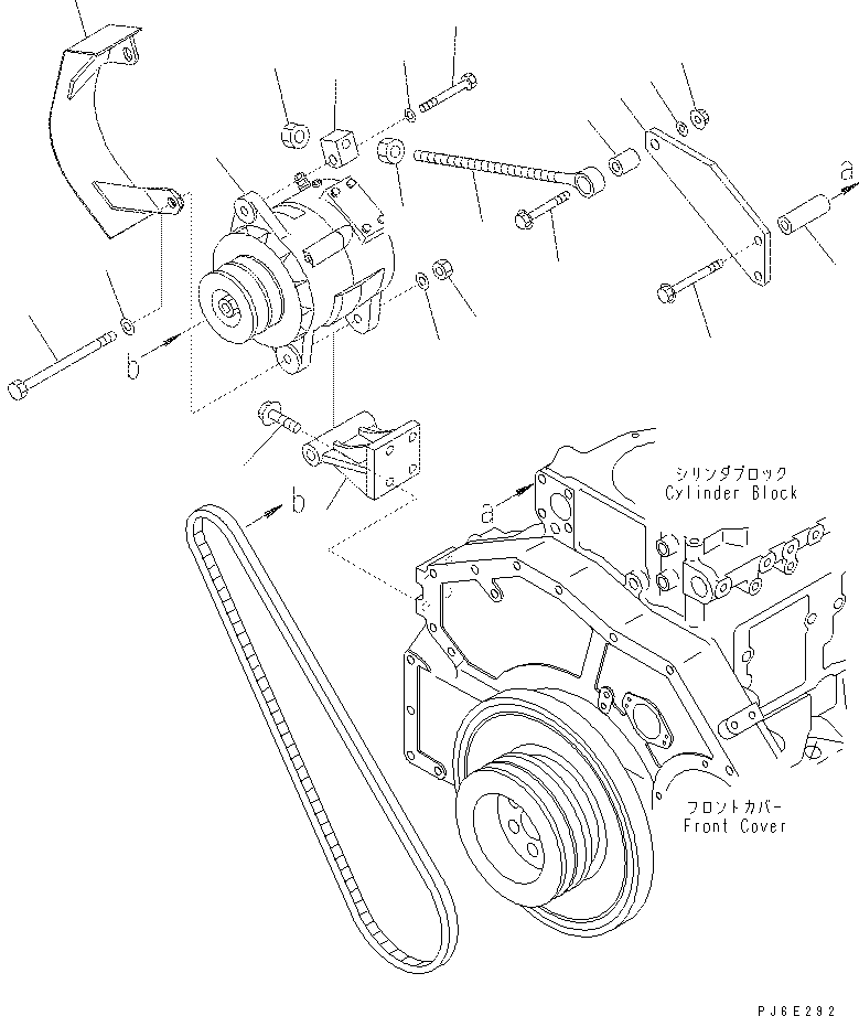 Excavators Komatsu / PC400-7(-50) S/N Y400001-UP(ZEPB000901) / ALTERNATOR AND MOUNTING (75A) (FOR JAPAN)(#310352-)(|AAA0353 : |AAA0353)