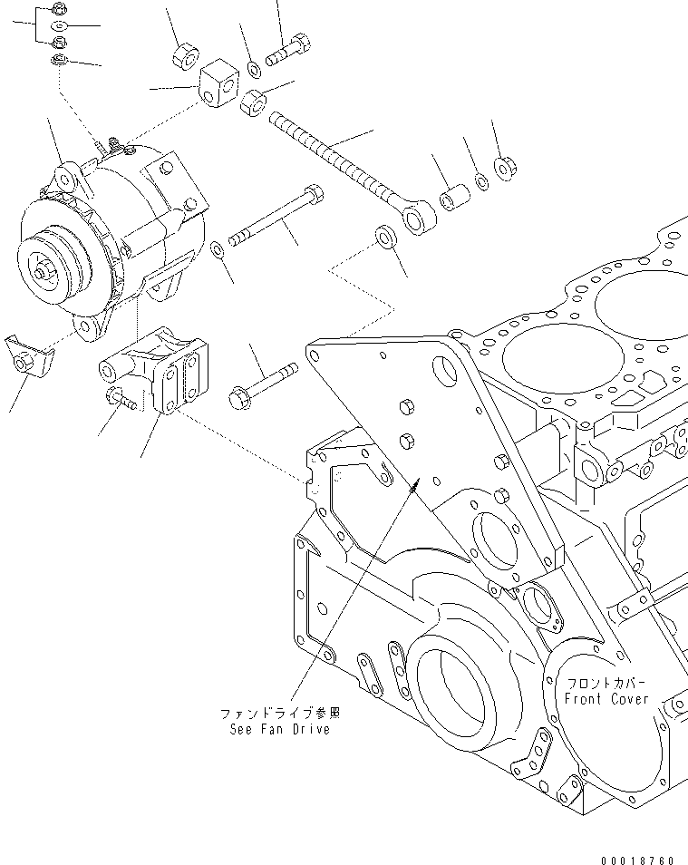 Excavators Komatsu / PC400-7(-50) S/N Y400001-UP(ZEPB000901) / ALTERNATOR AND MOUNTING (50A) (HARDENING PULLEY)(#311768-)(|AAA0360 : |AAA0360)