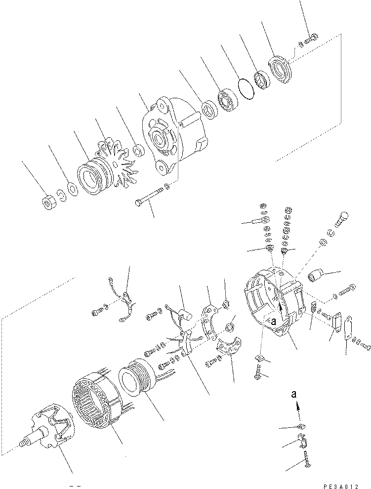 Excavators Komatsu / PC400-7(-50) S/N Y400001-UP(ZEPB000901) / ALTERNATOR (50A) (HARDENING PULLEY) (INNER PARTS)(#310352-)(|AAA0376 : |AAA0376)