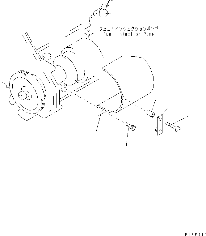 Excavators Komatsu / PC400-7(-50) S/N Y400001-UP(ZEPB000901) / SAFETY GUARD (FOR INJECTION PUMP COUPLING)(#319165-)(|AAA0443 : |AAA0443)