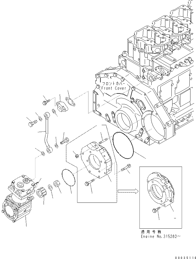 Excavators Komatsu / PC400-7(-50) S/N Y400001-UP(ZEPB000901) / AIR COMPRESSOR AND AIR PIPING(#313158-)(|AAA0446 : |AAA0446)