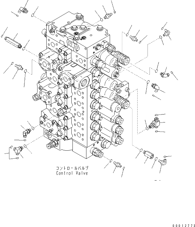 Excavators Komatsu / PC400-7(-50) S/N Y400001-UP(ZEPB000901) / CONTROL VALVE (CONNECTING PARTS) (2/2) (1 ACTUATOR) (-50 deg celcius SPEC.)(|ZH00020 : |ZH00020)