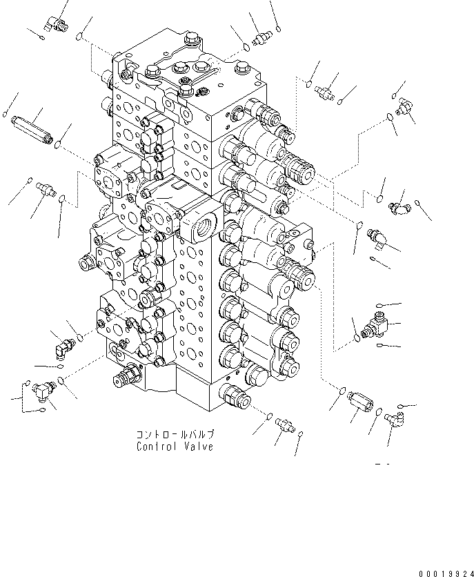 Excavators Komatsu / PC400-7(-50) S/N Y400001-UP(ZEPB000901) / CONTROL VALVE (CONNECTING PARTS) (2/2) (2 ACTUATOR)(|ZH00018 : |ZH00018)