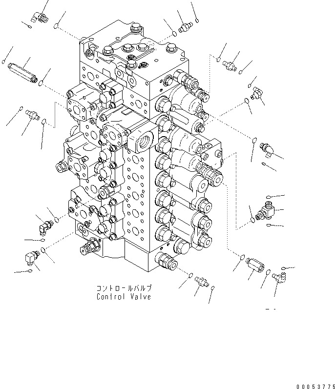 Excavators Komatsu / PC400-7(-50) S/N Y400001-UP(ZEPB000901) / CONTROL VALVE (CONNECTING PARTS) (2/2) (FOR OFFSET BOOM)(|ZH00022 : |ZH00022)