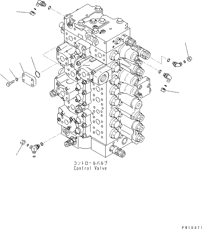 Excavators Komatsu / PC400-7(-50) S/N Y400001-UP(ZEPB000901) / CONTROL VALVE (SERVICE VALVE PLUG) (1 ACTUATOR) (WITH HYDRAULIC DRIFT PREVENTION VALVE)(|ZH00025 : |ZH00025)
