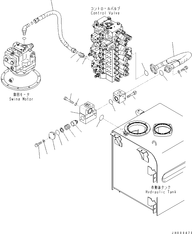 Excavators Komatsu / PC400-7(-50) S/N Y400001-UP(ZEPB000901) / RETURN PIPING (1 ACTUATOR) (FOR LOADER)(|ZH00041 : |ZH00041)