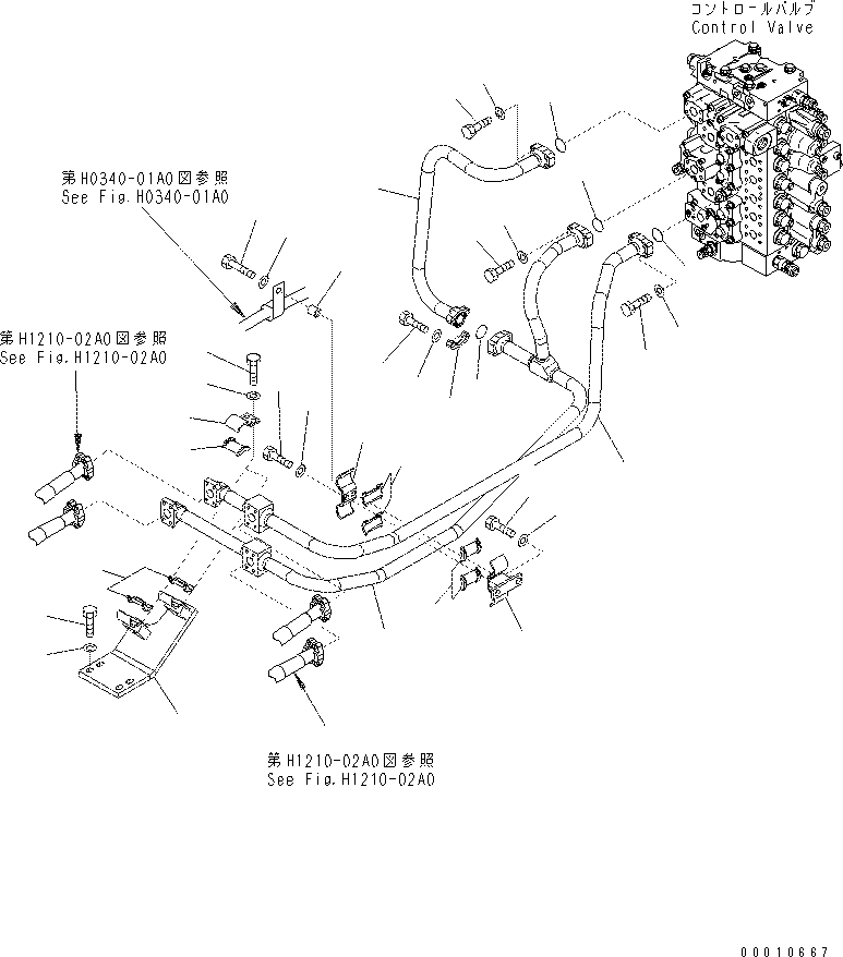 Excavators Komatsu / PC400-7(-50) S/N Y400001-UP(ZEPB000901) / BOOM PIPING (1/2)(|ZH00045 : |ZH00045)