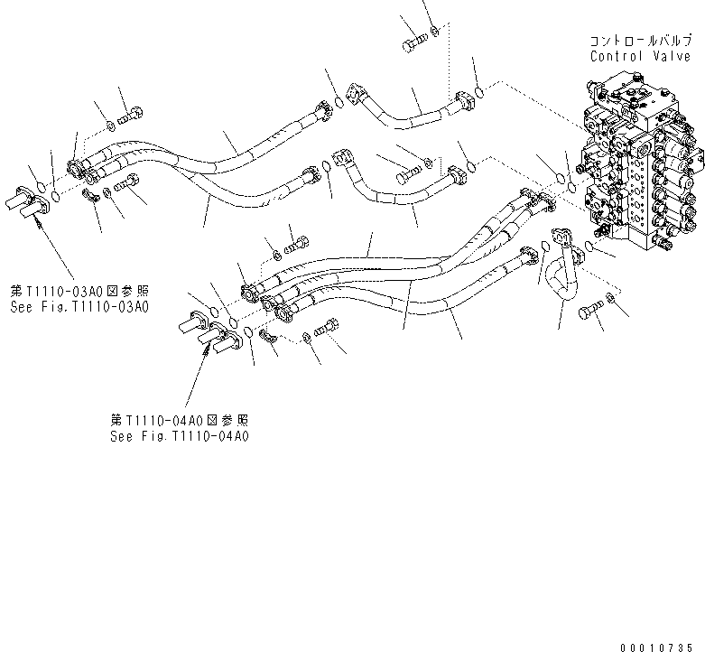 Excavators Komatsu / PC400-7(-50) S/N Y400001-UP(ZEPB000901) / ARM AND BUCKET PIPING(|ZH00050 : |ZH00050)