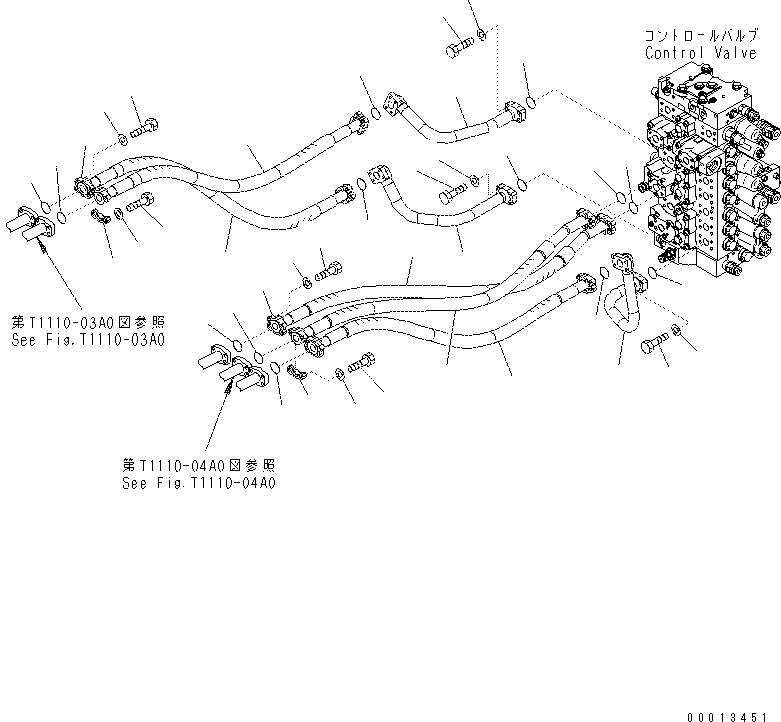 Excavators Komatsu / PC400-7(-50) S/N Y400001-UP(ZEPB000901) / ARM AND BUCKET PIPING (ANTI-DROP VALVE)(|ZH00051 : |ZH00051)