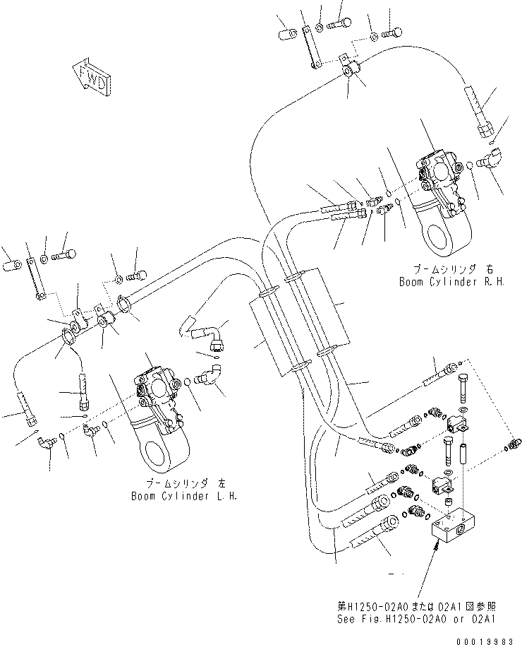 Excavators Komatsu / PC400-7(-50) S/N Y400001-UP(ZEPB000901) / ANTI-DROP VALVE PIPING (BOOM CYLINDER SIDE)(|ZH00055 : |ZH00055)