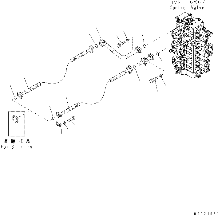 Excavators Komatsu / PC400-7(-50) S/N Y400001-UP(ZEPB000901) / ADDITIONAL ACTUATOR PIPING (FOR LOADER)(|ZH00072 : |ZH00072)