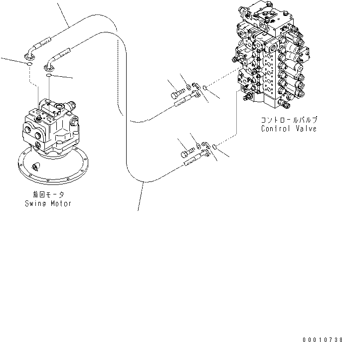 Excavators Komatsu / PC400-7(-50) S/N Y400001-UP(ZEPB000901) / SWING PIPING(|ZH00082 : |ZH00082)