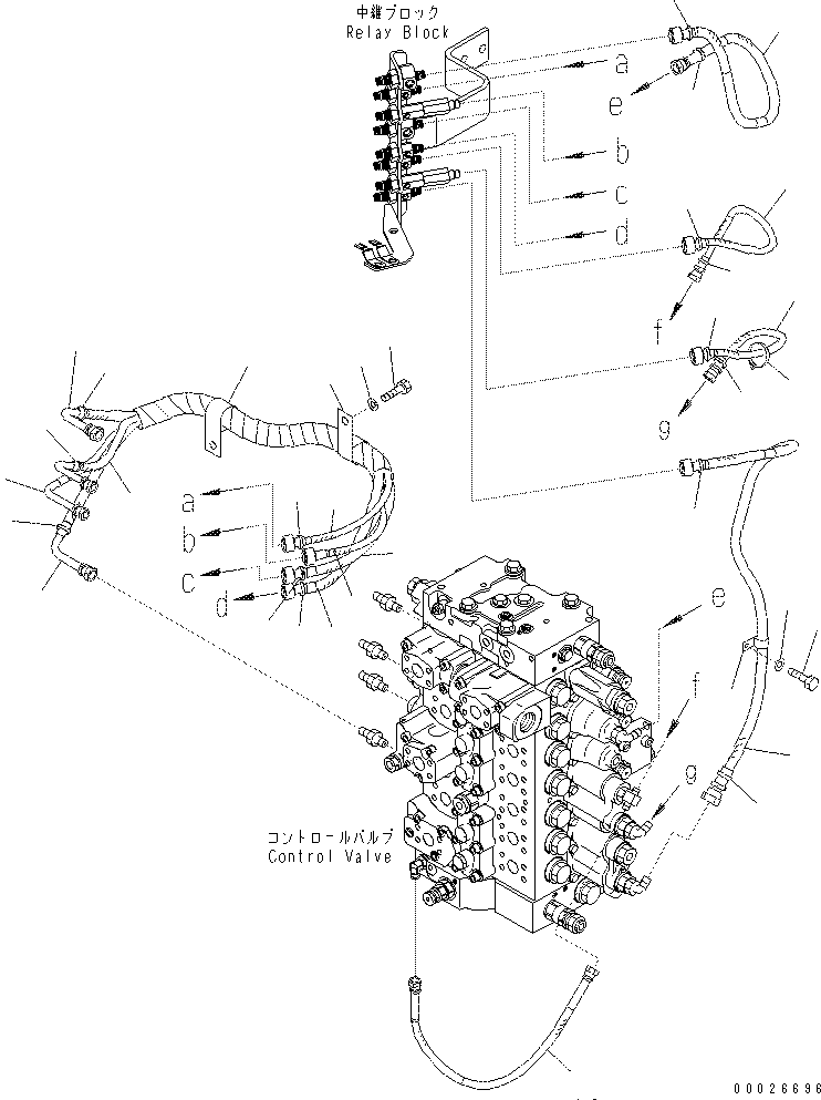 Excavators Komatsu / PC400-7(-50) S/N Y400001-UP(ZEPB000901) / PPC VALVE PIPING (HOSE) (-50 deg celcius SPEC.)(|ZH00104 : |ZH00104)