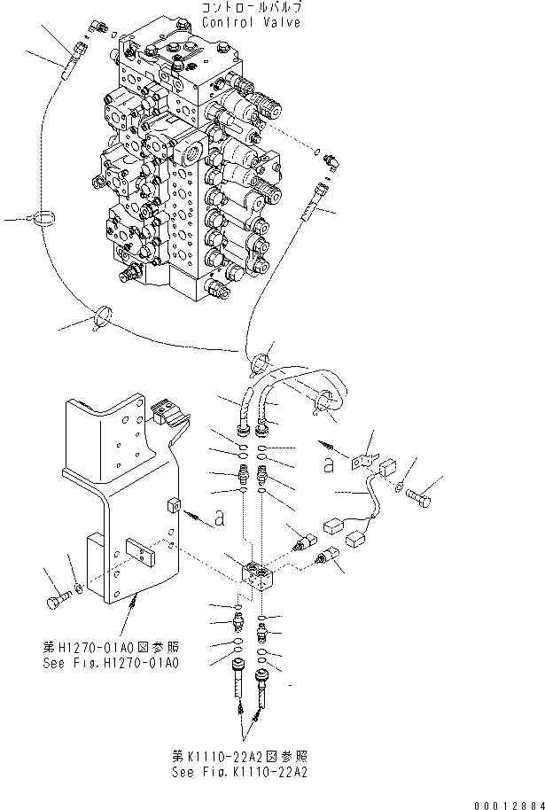Excavators Komatsu / PC400-7(-50) S/N Y400001-UP(ZEPB000901) / PPC VALVE PIPING (BLOCK) (1 ACTUATOR)(|ZH00105 : |ZH00105)