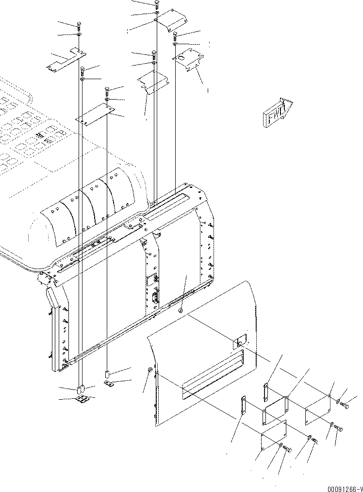 Excavators Komatsu / PC400-7(-50) S/N Y400001-UP(ZEPB000901) / SIDE COVER R.H. (COVER) (1/2) (RADIATOR SHUTTER)(|ZM00016 : |ZM00016)