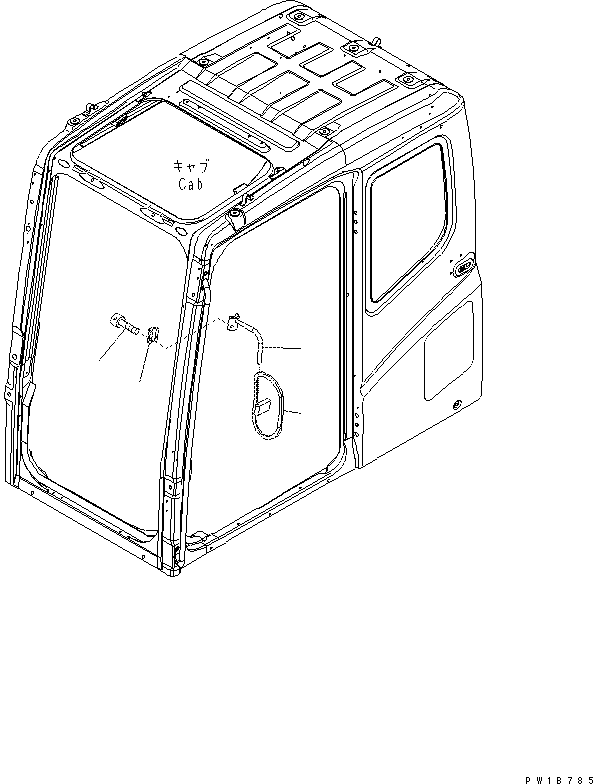 Excavators Komatsu / PC400-7(-50) S/N Y400001-UP(ZEPB000901) / REARVIEW MIRROR L.H. (SINGLE)(|ZM00035 : |ZM00035)
