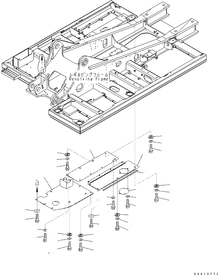 Excavators Komatsu / PC400-7(-50) S/N Y400001-UP(ZEPB000901) / UNDER COVER (HEAVY DUTY) (REVOLVING FRAME) (REFUELLING PUMP) (R.H.) (WITH HOLE SIDE COVER)(|ZM00057 : |ZM00057)