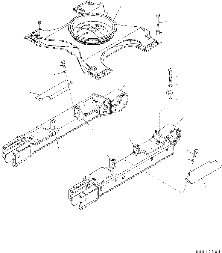 Excavators Komatsu / PC400-7(-50) S/N Y400001-UP(ZEPB000901) / TRACK FRAME (VARIABLE GAUGE) (FRAME) (SN )(|ZR00032 : |ZR00032)