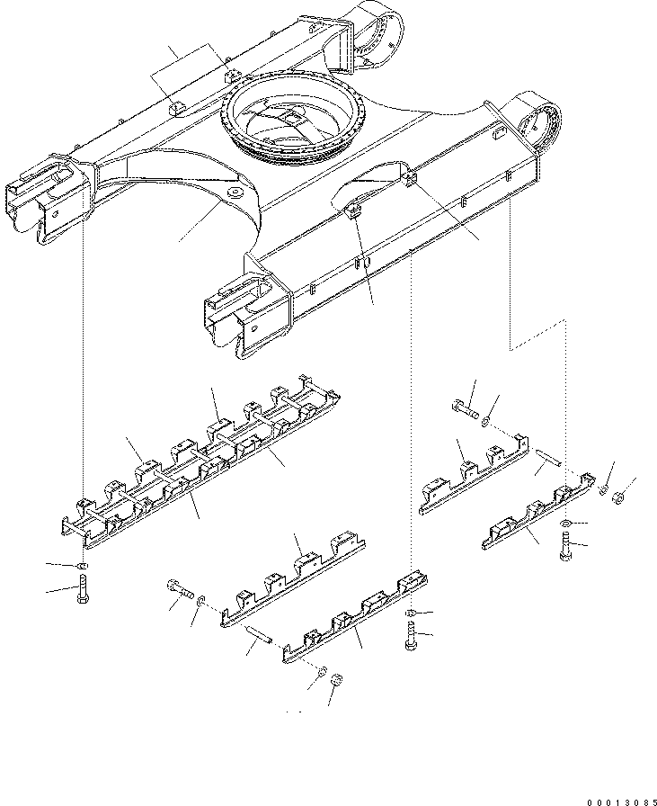 Excavators Komatsu / PC400-7(-50) S/N Y400001-UP(ZEPB000901) / TRACK FRAME (FULL ROLLER GUARD) (WITH UNDER COVER) (SN )(|ZR00036 : |ZR00036)