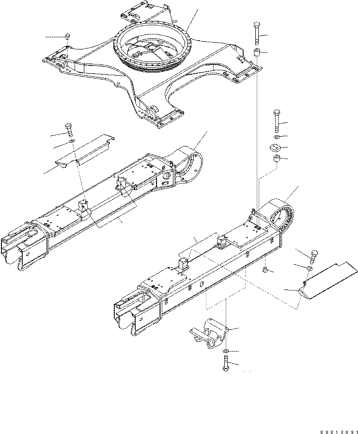 Excavators Komatsu / PC400-7(-50) S/N Y400001-UP(ZEPB901) / TRACK FRAME (VARIABLE GAUGE) (CENTER GUARD) (WITH UNDER COVER) (SN )(|ZR00040 : |ZR00040)