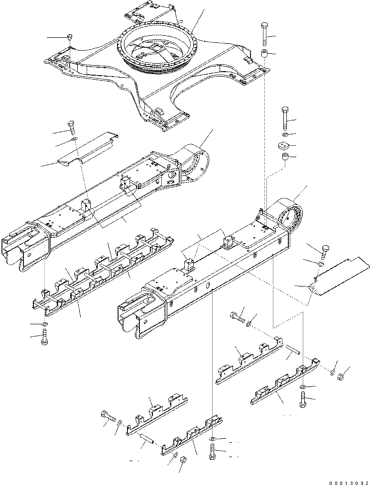 Excavators Komatsu / PC400-7(-50) S/N Y400001-UP(ZEPB901) / TRACK FRAME (VARIABLE GAUGE) (FULL ROLLER GUARD) (WITH UNDER COVER) (SN )(|ZR00042 : |ZR00042)