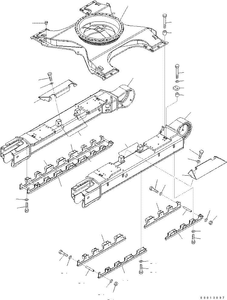 Excavators Komatsu / PC400-7(-50) S/N Y400001-UP(ZEPB901) / TRACK FRAME (VARIABLE GAUGE) (FULL ROLLER GUARD) (SN )(|ZR00043 : |ZR00043)