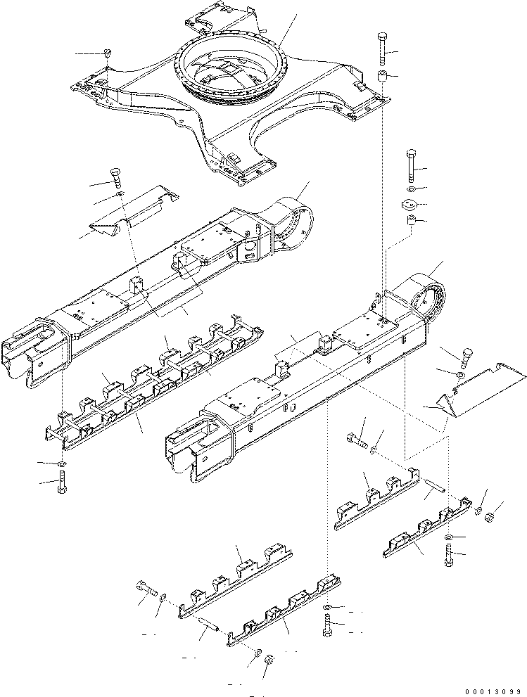 Excavators Komatsu / PC400-7(-50) S/N Y400001-UP(ZEPB901) / TRACK FRAME (VARIABLE GAUGE) (FULL ROLLER GUARD) (WITH UNDER COVER) (SN )(|ZR00046 : |ZR00046)