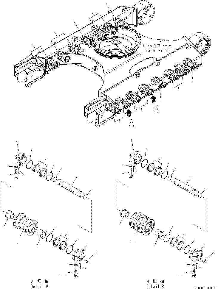 Excavators Komatsu / PC400-7(-50) S/N Y400001-UP(ZEPB901) / TRACK FRAME (TRACK ROLLER) (DOUBLE FLANGE)(|ZR00057 : |ZR00057)