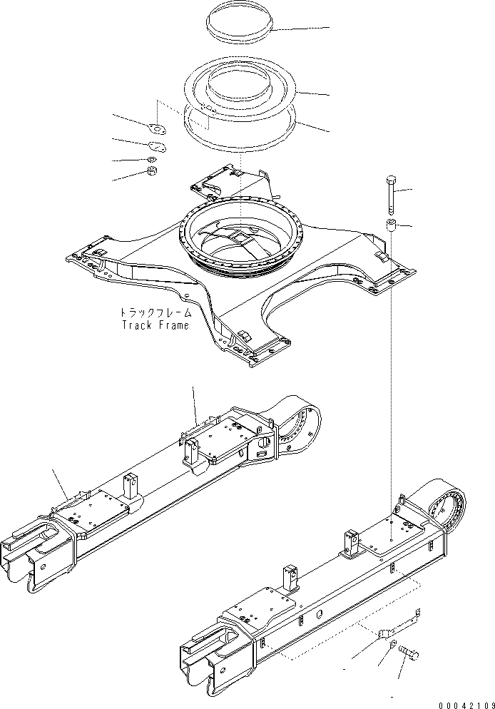 Excavators Komatsu / PC400-7(-50) S/N Y400001-UP(ZEPB901) / TRACK FRAME (VARIABLE GAUGE) (GREASE BATH AND STEP)(|ZR00075 : |ZR00075)