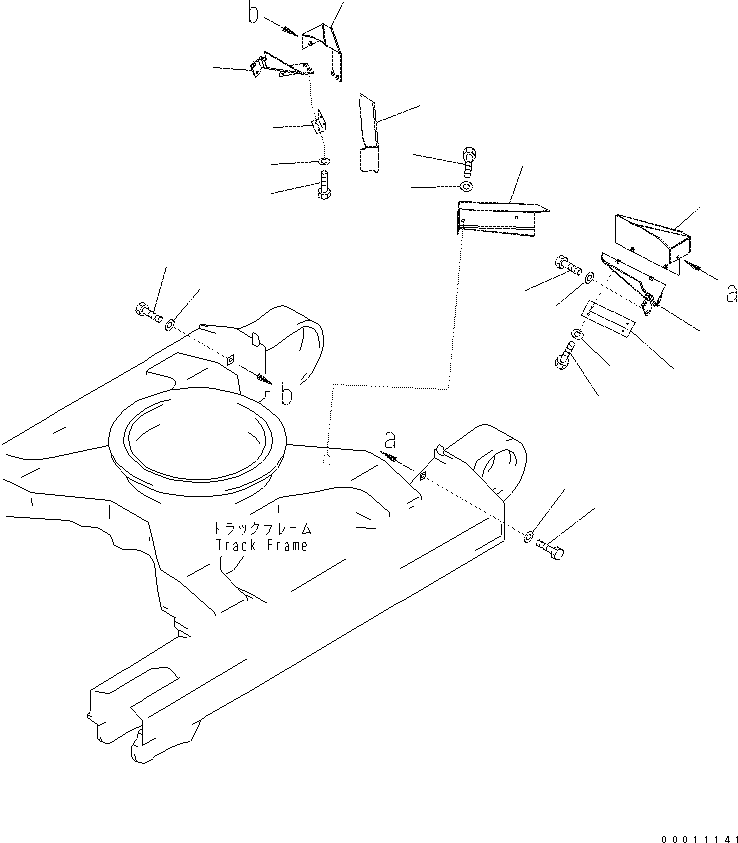 Excavators Komatsu / PC400-7(-50) S/N Y400001-UP(ZEPB901) / TRAVEL PIPING GUARD (FOR VARIABLE GAUGE)(|ZR00079 : |ZR00079)