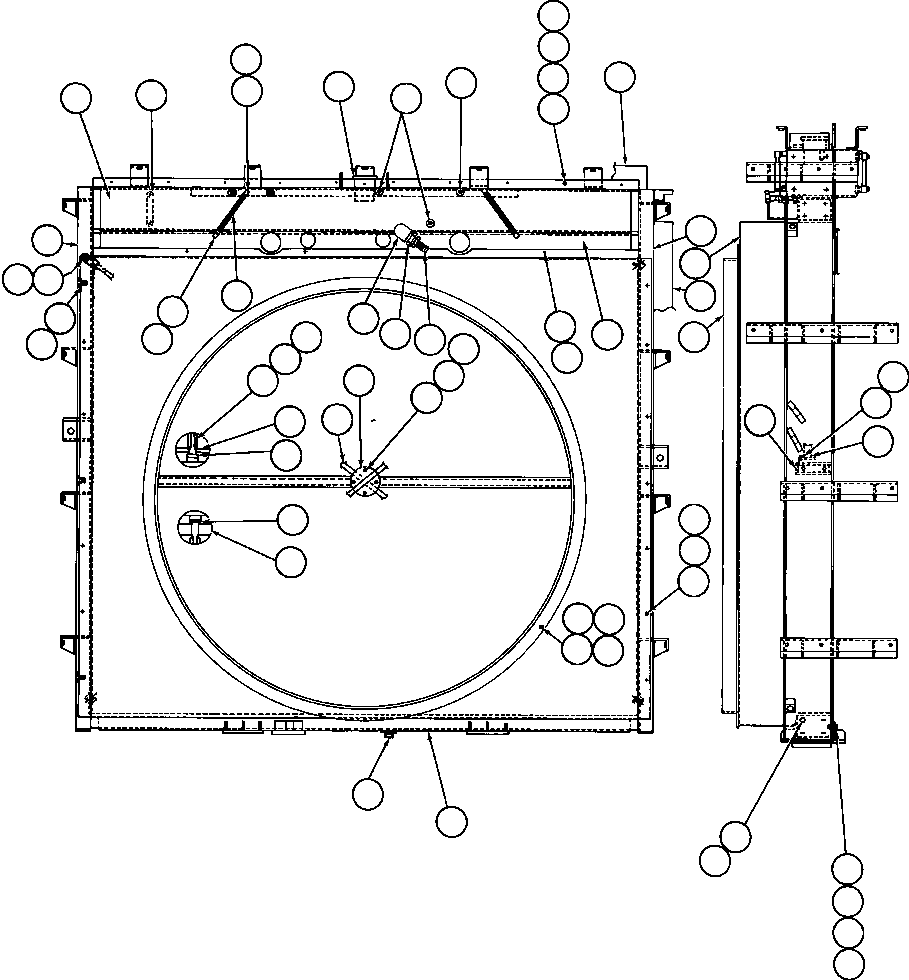 Komatsu parts book diagram for AFE42-J 630E S/N 32081-32084 MT. LEYSHON: RADIATOR ASSM (PB7466)