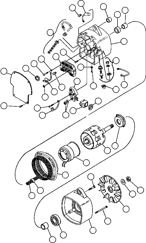 Komatsu parts book diagram for AFE42-J 630E S/N 32081-32084 MT. LEYSHON: BATTERY CHARGING ALTERNATOR (1283871H91)