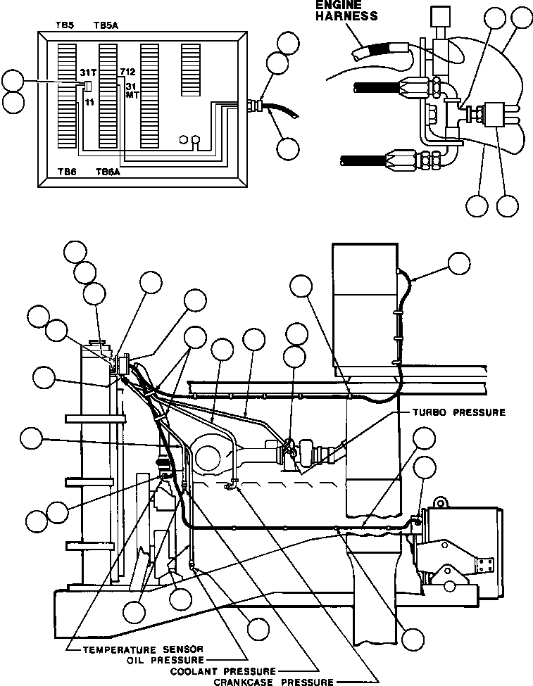 Komatsu parts book diagram for AFE42-J 630E S/N 32081-32084 MT. LEYSHON: ENGINE MONITOR - FLIGHT (EC6954)