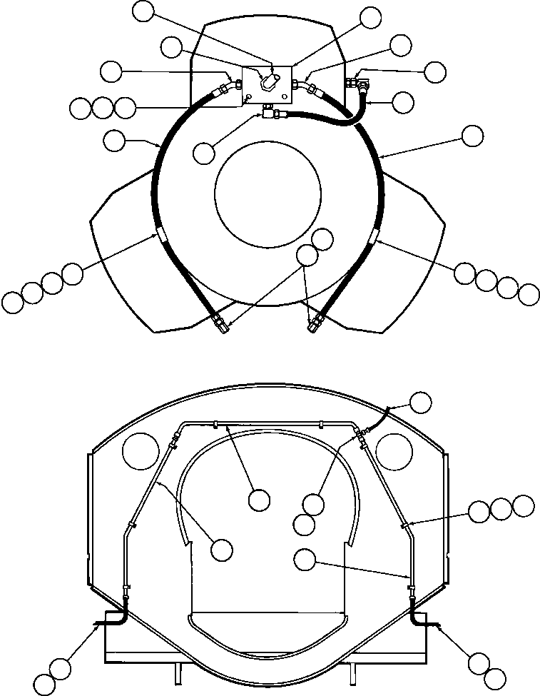 Komatsu parts book diagram for AFE42-J 630E S/N 32081-32084 MT. LEYSHON: FRONT BRAKE PIPING