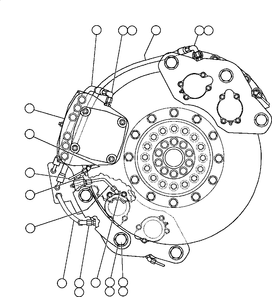 Komatsu parts book diagram for AFE42-J 630E S/N 32081-32084 MT. LEYSHON: REAR DISC AND PARKING BRAKE INSTL