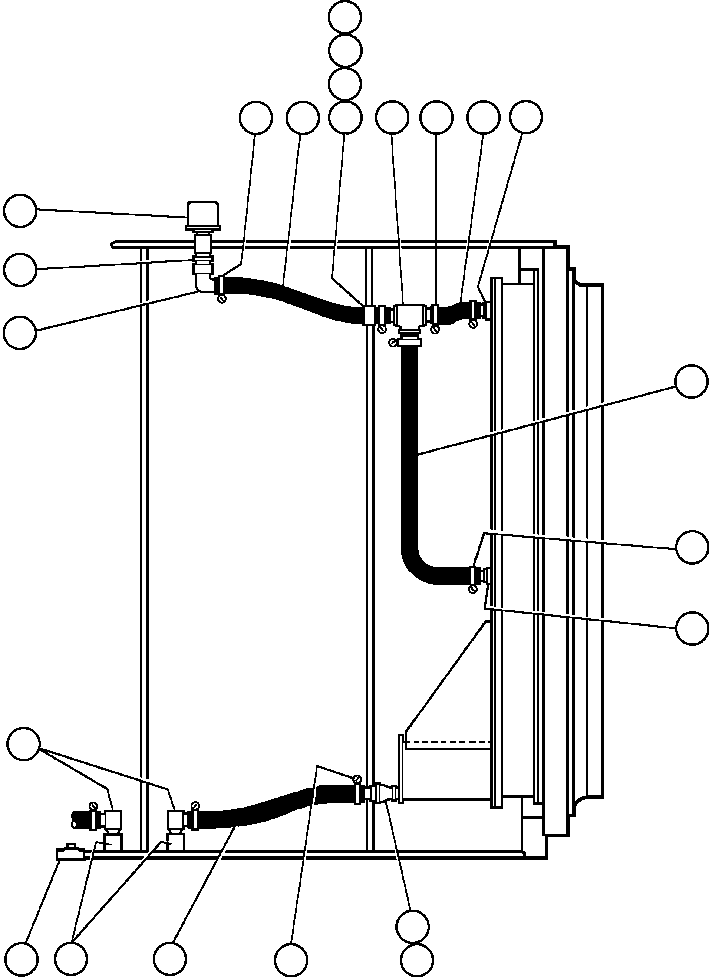 Komatsu parts book diagram for AFE42-J 630E S/N 32081-32084 MT. LEYSHON: DRIVE WHEEL PIPING