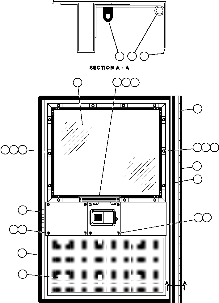 Komatsu parts book diagram for AFE42-J 630E S/N 32081-32084 MT. LEYSHON: DOOR ASSM - 1           VE8630 - R.H.