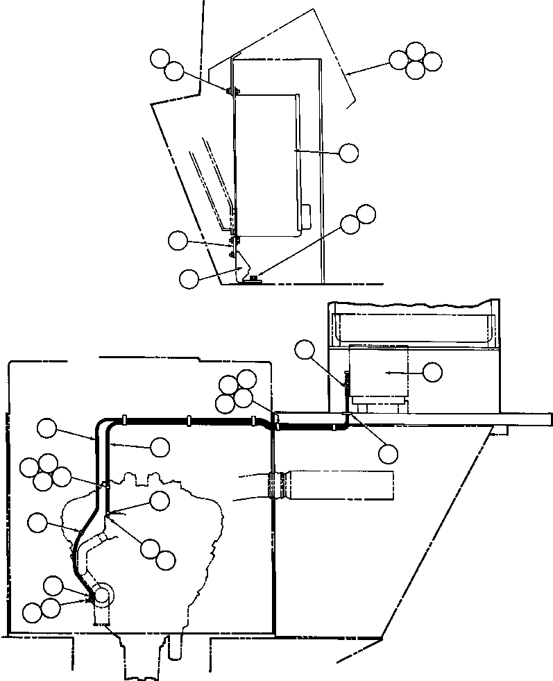 Komatsu parts book diagram for AFE42-J 630E S/N 32081-32084 MT. LEYSHON: HEATER PIPING & INSTL