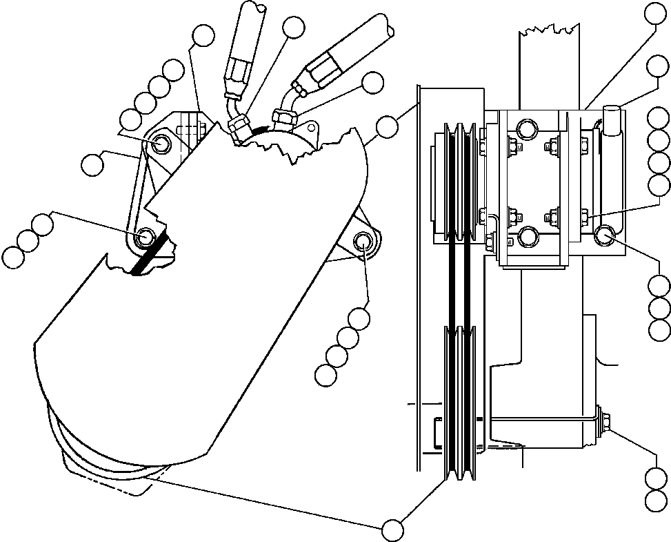 Komatsu parts book diagram for AFE42-J 630E S/N 32081-32084 MT. LEYSHON: AIR CONDITIONER COMPRESSOR INSTL