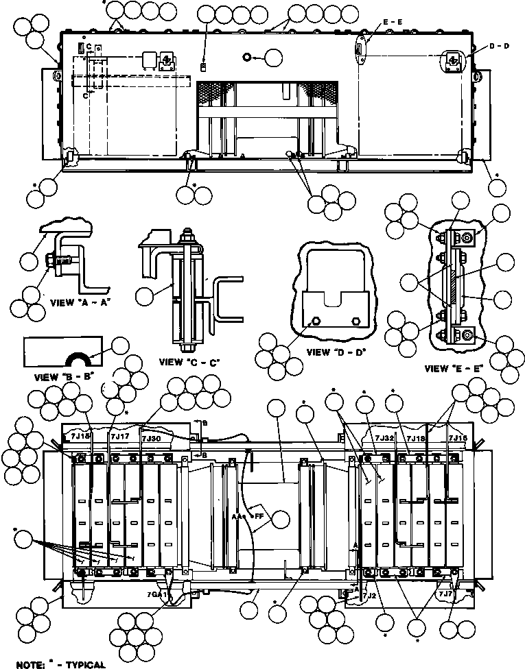 Komatsu parts book diagram for AFE42-J 630E S/N 32081-32084 MT. LEYSHON: BLOWN GRID ASSM (EB3442)