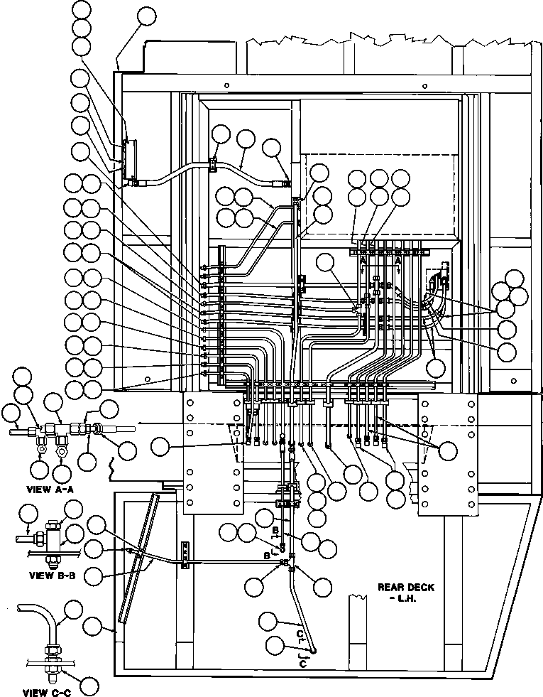 Komatsu parts book diagram for AFE42-J 630E S/N 32081-32084 MT. LEYSHON: UNDER CAB PIPING - 1
