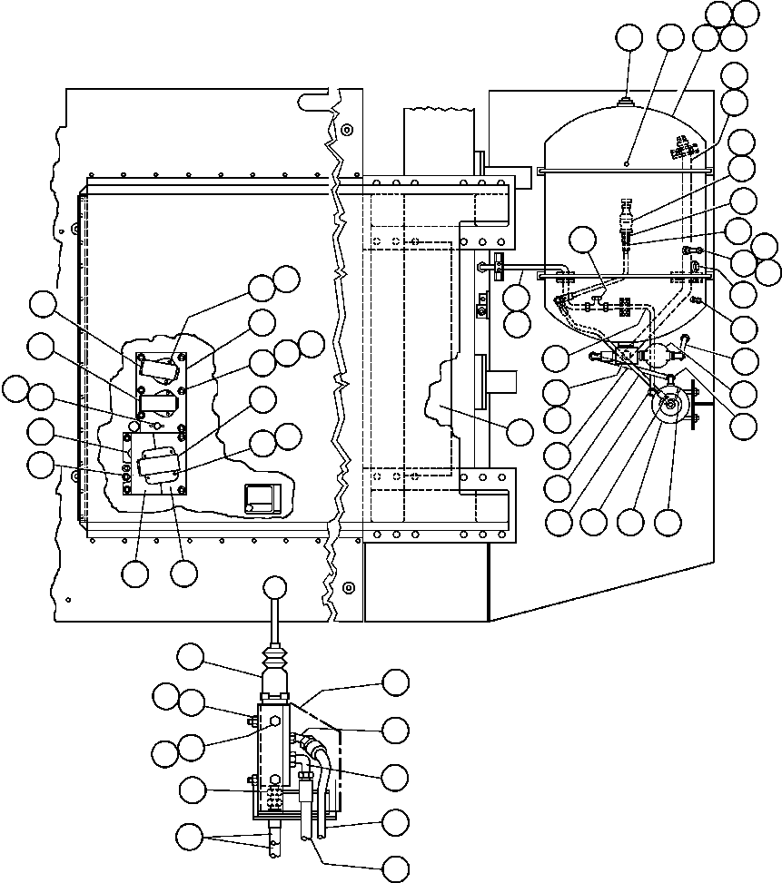 Komatsu parts book diagram for AFE42-J 630E S/N 32081-32084 MT. LEYSHON: LEFT DECK PIPING - 1