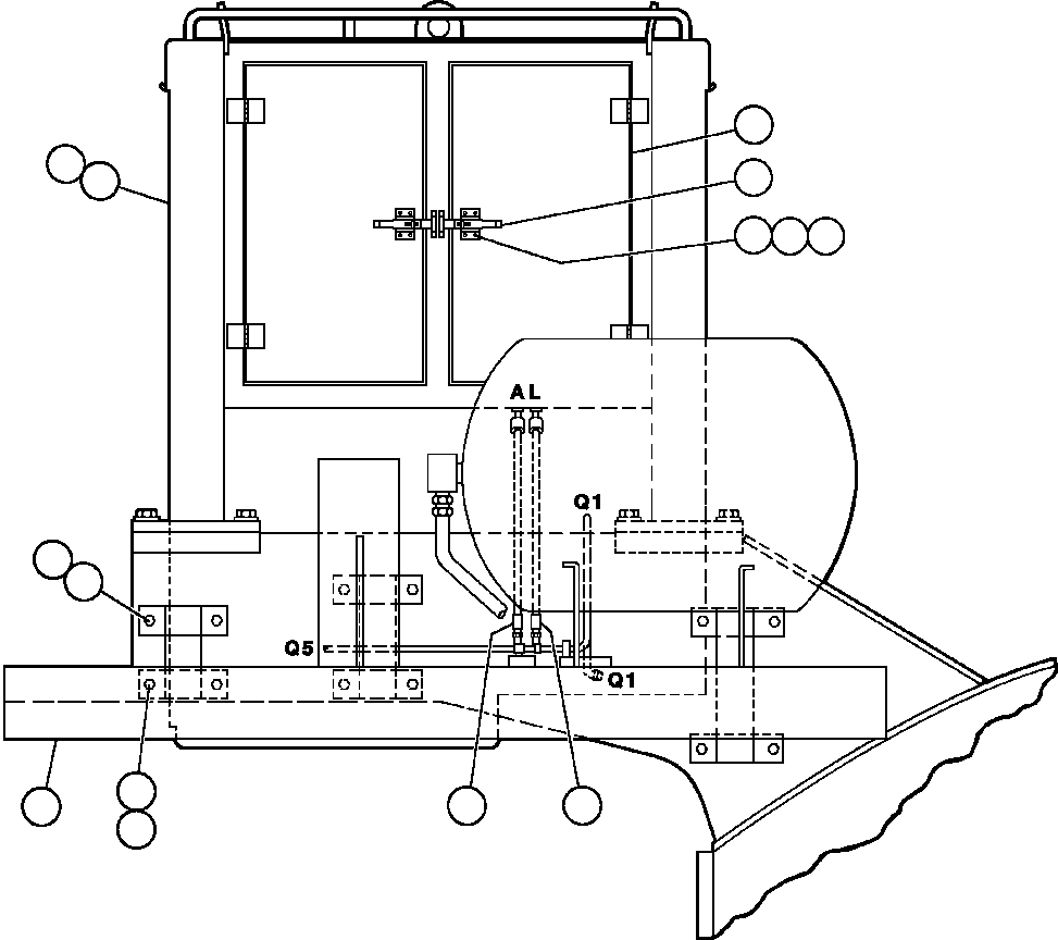 Komatsu parts book diagram for AFE42-J 630E S/N 32081-32084 MT. LEYSHON: REAR DECK & MOUNTING - L.H.