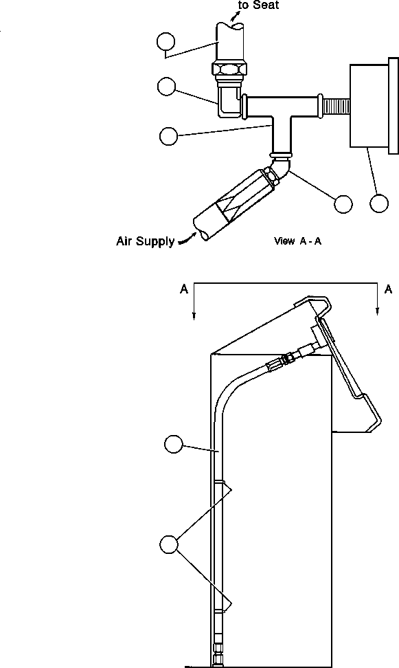 Komatsu parts book diagram for AFE42-J 630E S/N 32081-32084 MT. LEYSHON: AIR GAUGE PIPING