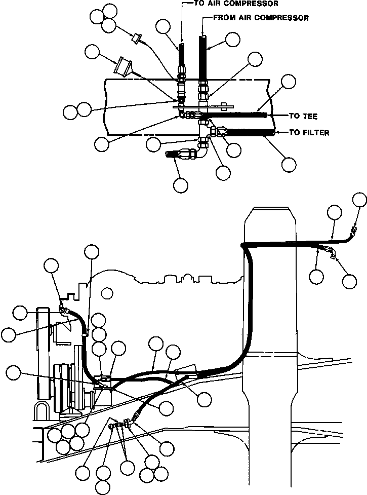 Komatsu parts book diagram for AFE42-J 630E S/N 32081-32084 MT. LEYSHON: AIR COMPRESSOR PIPING