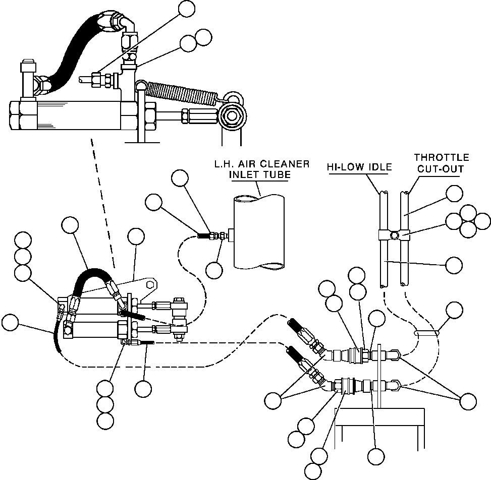 Komatsu parts book diagram for AFE42-J 630E S/N 32081-32084 MT. LEYSHON: AIR THROTTLE CONTROL & PIPING