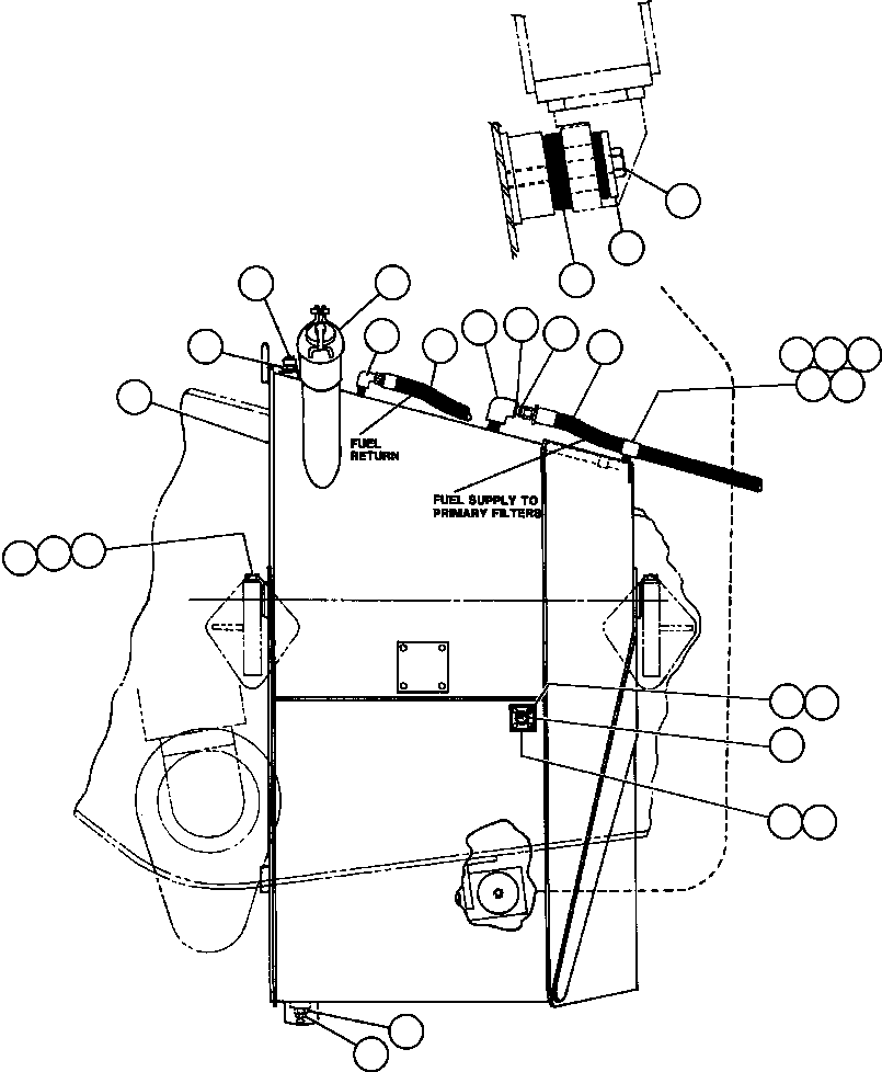 Komatsu parts book diagram for AFE42-J 630E S/N 32081-32084 MT. LEYSHON: FUEL TANK INSTL